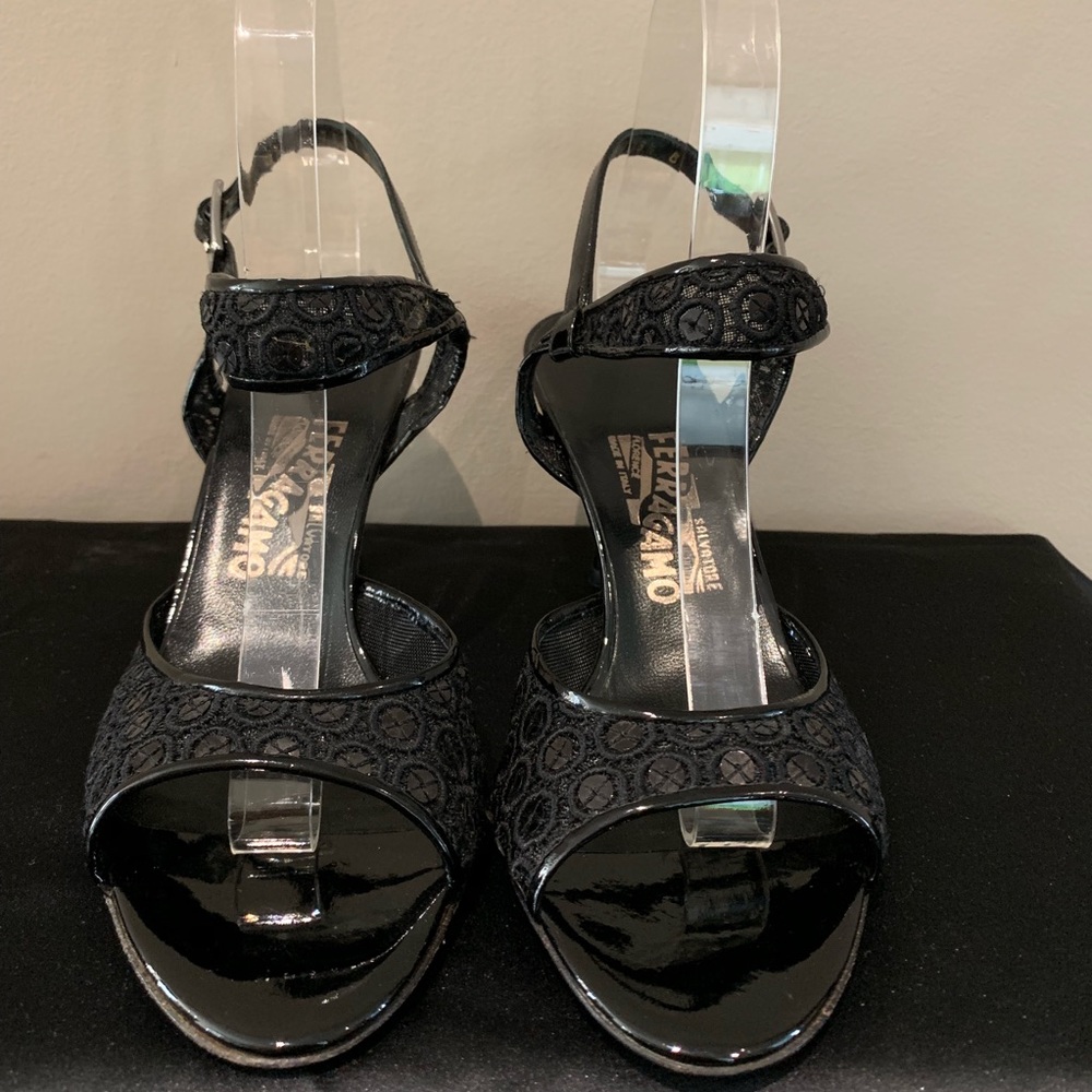 Salvatore Ferragamo Black Evening Sandal